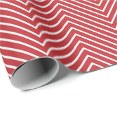 Zickzack Line Wrapping Paper - White on Dark Red X Geschenkpapier (Rolleneckpunkt)