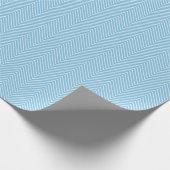 Zickzack Line Wrapping Paper - White on Light Blue Geschenkpapier (Ecke)