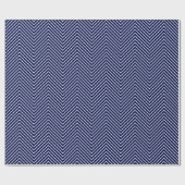 Zickzack Line Wrapping Paper - White on Navy Blue  Geschenkpapier (Flach)