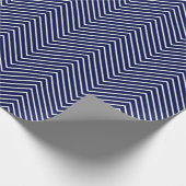 Zickzack Line Wrapping Paper - White on Navy Blue  Geschenkpapier (Ecke)