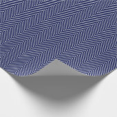 Zickzack Line Wrapping Paper - White on Navy Blue Geschenkpapier (Ecke)