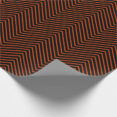 Zickzack Linie Bright Orange auf schwarz |XL| Geschenkpapier (Ecke)