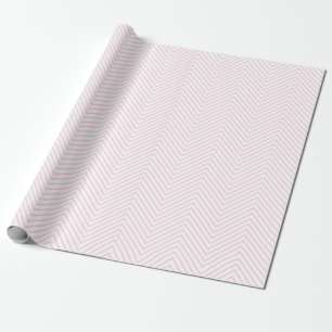 Zickzack Linie Light Pink auf Weiß XL Geschenkpapier