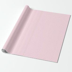 Zickzack Linie Weiß auf hellrosa  XL   Geschenkpapier