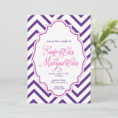 ZICKZACK - Mädchen-Nacht heraus - Einladung (Stehend Vorderseite)