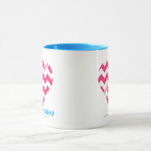 Zickzack-Magenta 3 Tasse (Zentrum)