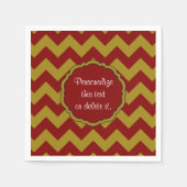 Zickzack, Maroon-Gold- Serviette (Vorderseite)