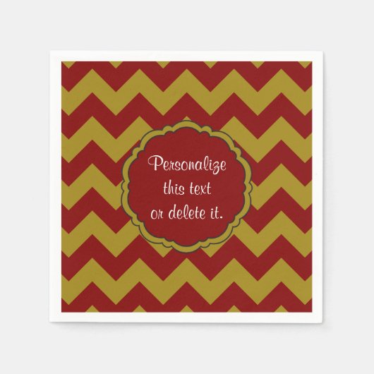 Zickzack, Maroon-Gold- Serviette (Vorderseite)