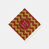 Zickzack, Maroon-Gold- Serviette (Ecke)