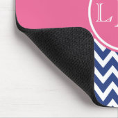 Zickzack Maus-Pad für Navy und Pink Mousepad (Ecke)