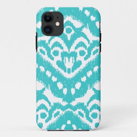 Zickzack Megan Adams Ikat- Türkis Case-Mate iPhone Hülle (Rückseite)