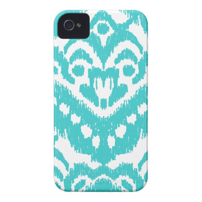 Zickzack Megan Adams Ikat- Türkis Case-Mate iPhone Hülle (Rückseite)