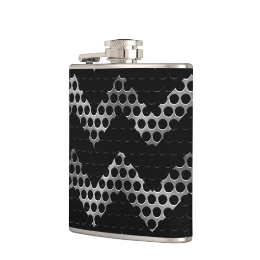 Zickzack Metall Flachmann (Links)