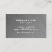 Zickzack Metallic-Muster in Monogram White Box Visitenkarte (Rückseite)