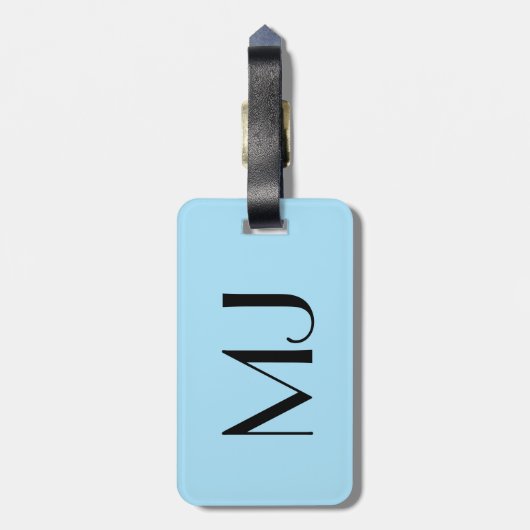 Zickzack Mit Monogramm Gepäckträger im modernen Oz Gepäckanhänger (Rückseite vertikal)