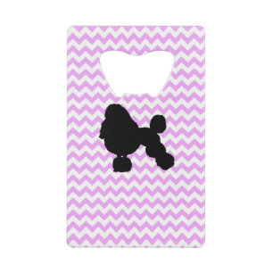 Zickzack mit Poodle-Silhouette Kreditkartenflaschenöffner