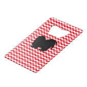 Zickzack mit Shih Tzu Silhouette Kreditkarten Flaschenöffner (Rückseite Schrägansicht)