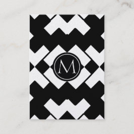 Zickzack modernes Monogramm Visitenkarte