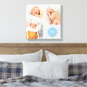 Zickzack Monogram Baby Foto Collage Kinderzimmer A Leinwanddruck (Insitu (Schlafzimmer))