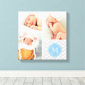 Zickzack Monogram Baby Foto Collage Kinderzimmer A Leinwanddruck (Insitu (Holzboden))