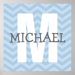 Zickzack monogram Child's Room Art Poster