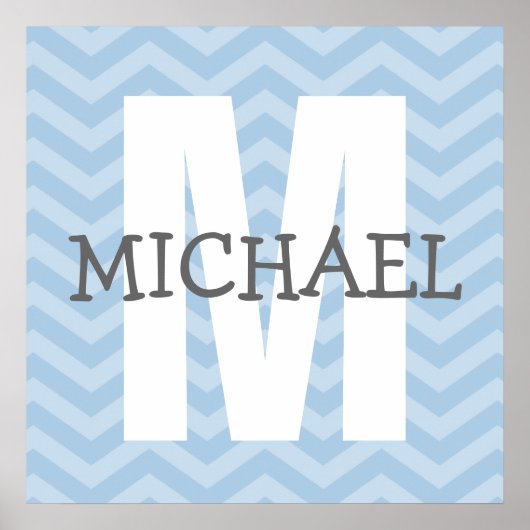 Zickzack monogram Child's Room Art Poster (Vorne)