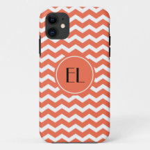 Zickzack Monogram-Mandarine/Orange iPhone-Gehäuse