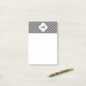 Zickzack Monogramm-Anmerkungs-Schwarzweiss-Auflage Post-it Klebezettel (Auf Schreibtisch)