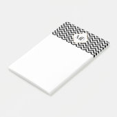 Zickzack Monogramm-Anmerkungs-Schwarzweiss-Auflage Post-it Klebezettel (angewinkelt)