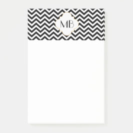 Zickzack Monogramm-Anmerkungs-Schwarzweiss-Auflage Post-it Klebezettel