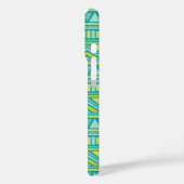 Zickzack Monogramm aus Aquamarinem Aztec Case-Mate iPhone Hülle (Rückseite / Links)