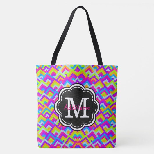 Zickzack Monogramm aus Nebel Tasche (Vorderseite)