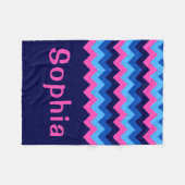 Zickzack Monogramm, blau-rosa, kleines Fleece (Vorderseite (Horizontal))