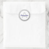 Zickzack Monogramm Buchzeichen Aufkleber graue Mar (Tasche)