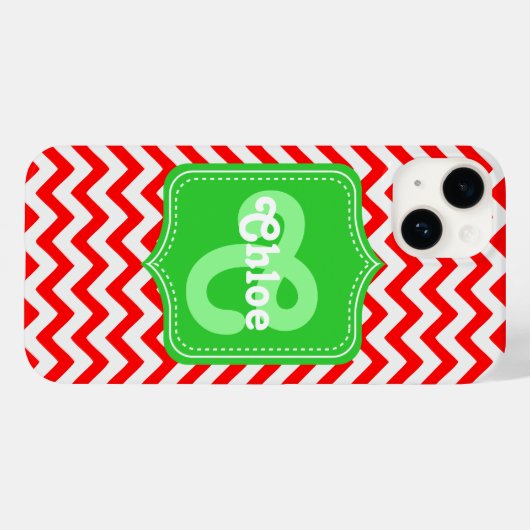 Zickzack Monogramm-Chloe Case-Mate iPhone Hülle (Rückseite (Horizontal))