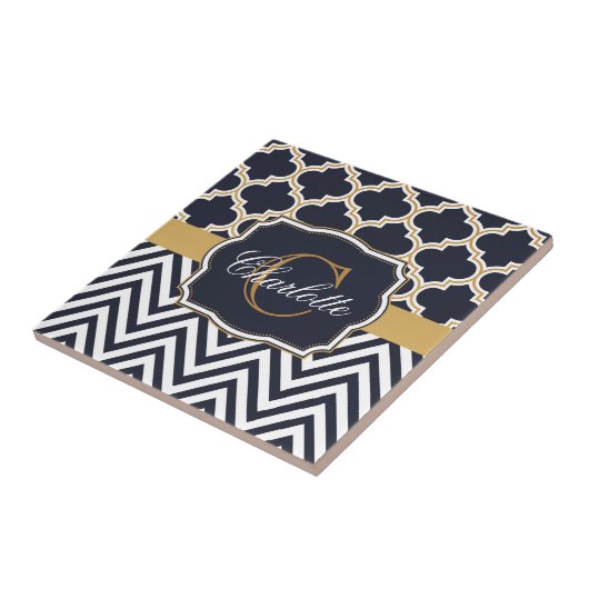 Zickzack Monogramm Fliese (Seite)