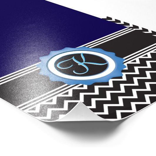 Zickzack Monogramm Fotodruck (Ecke)