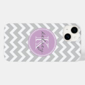 Zickzack Monogramm für Grau und Lilac Case-Mate iPhone Hülle (Rückseite (Horizontal))