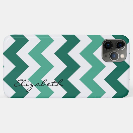 Zickzack Monogramm für Minze und Weiß Case-Mate iPhone Hülle (Rückseite (Horizontal))