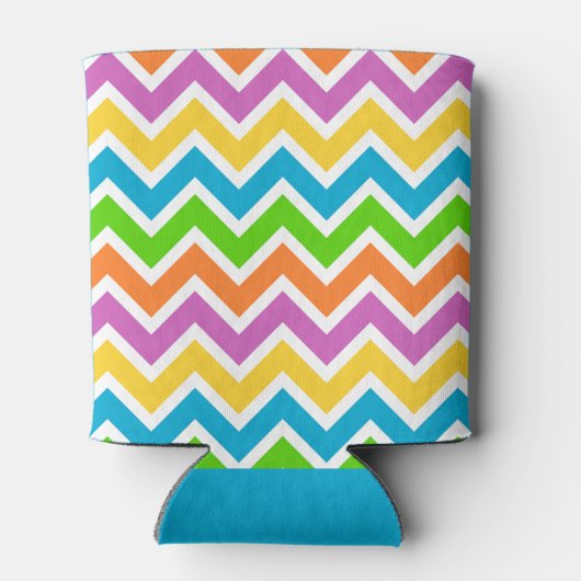 Zickzack Monogramm für personalisierte, helle Farb Dosenkühler (Rückseite)