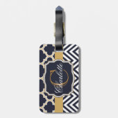 Zickzack Monogramm Gepäckanhänger (Rückseite vertikal)