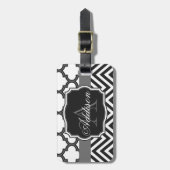 Zickzack Monogramm Gepäckanhänger (Vorderseite vertikal)