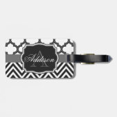 Zickzack Monogramm Gepäckanhänger (Rückseite horizontal)