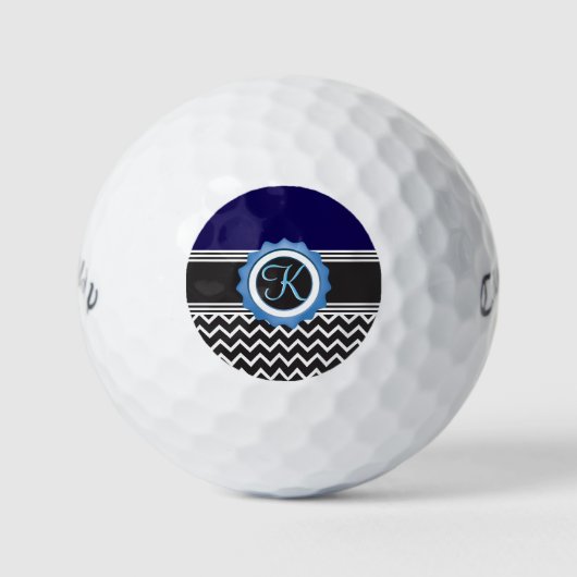 Zickzack Monogramm Golfball (Vorderseite)