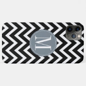 Zickzack Monogramm, grau und schwarz Case-Mate iPhone Hülle (Rückseite (Horizontal))
