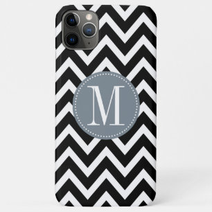 Zickzack Monogramm, grau und schwarz Case-Mate iPhone Hülle