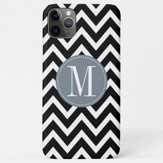 Zickzack Monogramm, grau und schwarz Case-Mate iPhone Hülle (Rückseite)