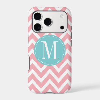Zickzack Monogramm in hellblau und rosa