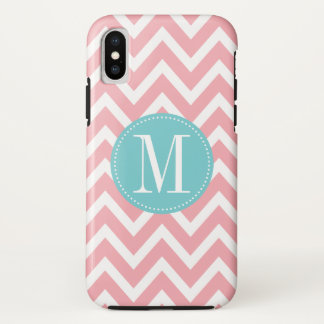 Zickzack Monogramm in hellblau und rosa Case-Mate iPhone Hülle