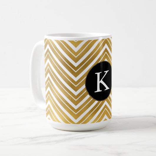 Zickzack Monogramm Kaffeetasse (Vorderseite Links)